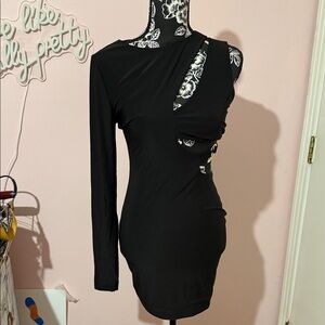 NWT Windsor Elegant Black One-Shoulder Dress
